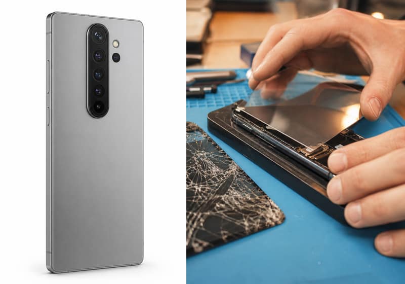 Écran de Galaxy A55 fissuré, remplacement en atelier iSmartFix à Lille