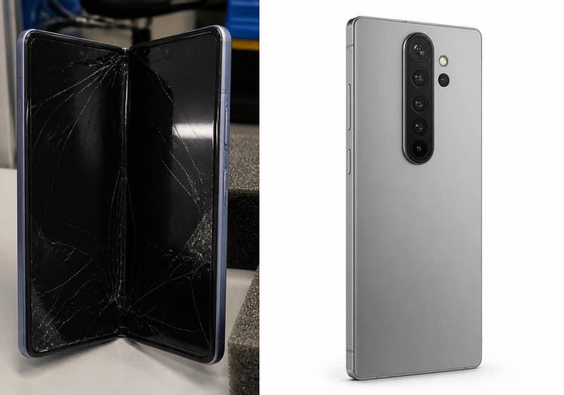 Écran couverture de Galaxy Z Flip 5 fissuré, iSmartFix Lille