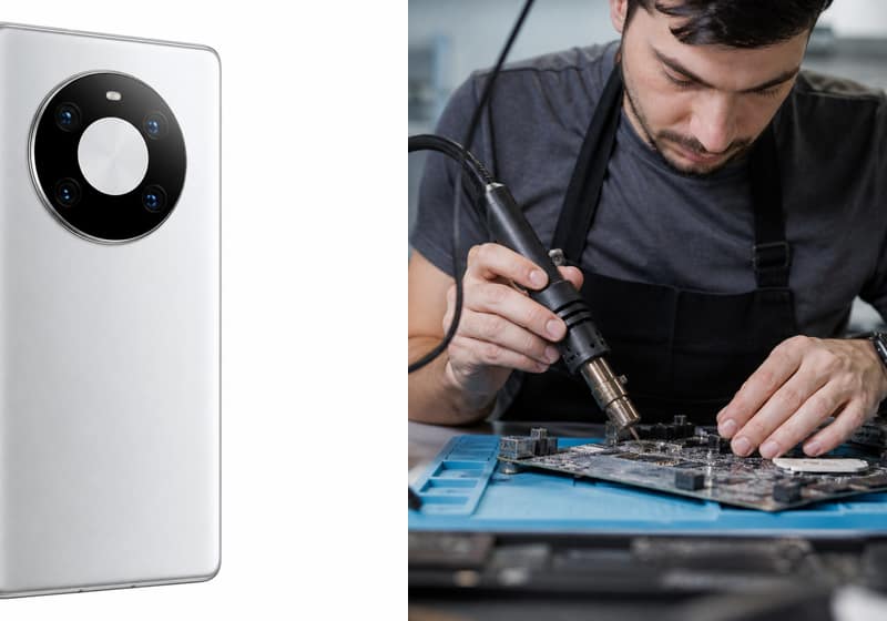 Huawei P40 ouvert pour diagnostic dans l’atelier iSmartFix à Lille