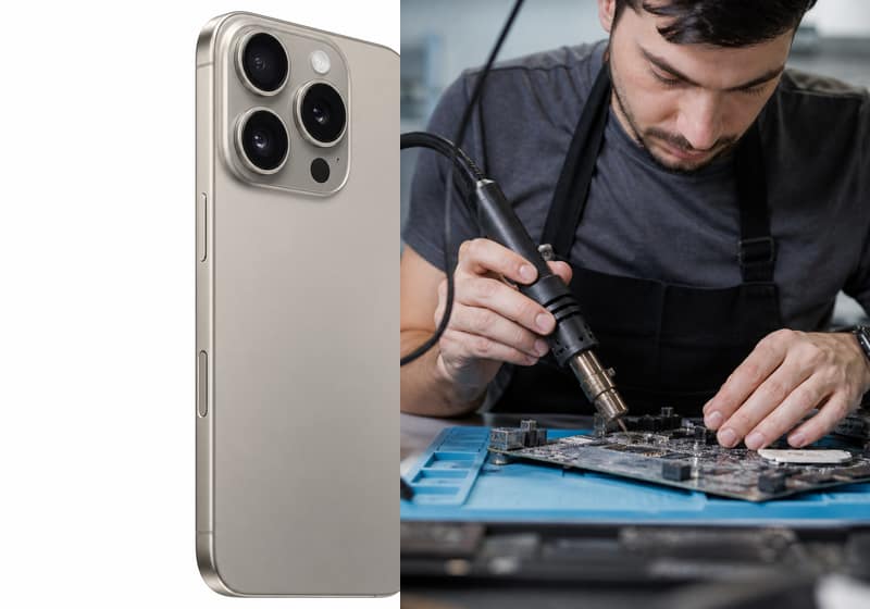 iPhone 14 ouvert pour diagnostic dans l’atelier iSmartFix à Lille