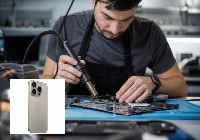 iPhone 14 Pro ouvert pour diagnostic dans l’atelier iSmartFix à Lille