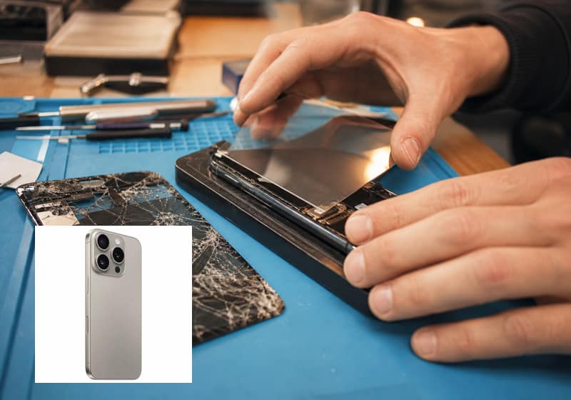 Écran de iPhone 15 fissuré, remplacement en atelier iSmartFix à Lille