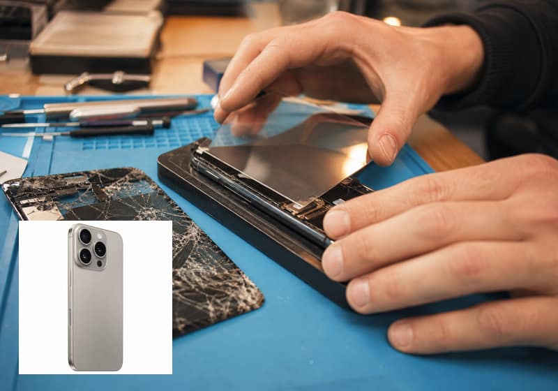 Écran de iPhone 16 Plus fissuré, remplacement en atelier iSmartFix à Lille