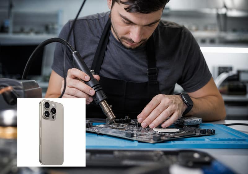 iPhone 16 Pro Max ouvert pour diagnostic dans l’atelier iSmartFix à Lille