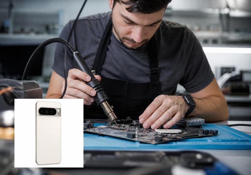 Pixel 6a ouvert pour diagnostic dans l’atelier iSmartFix à Lille