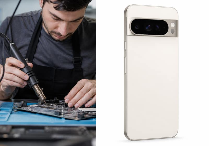 Pixel 7 ouvert pour diagnostic dans l’atelier iSmartFix à Lille