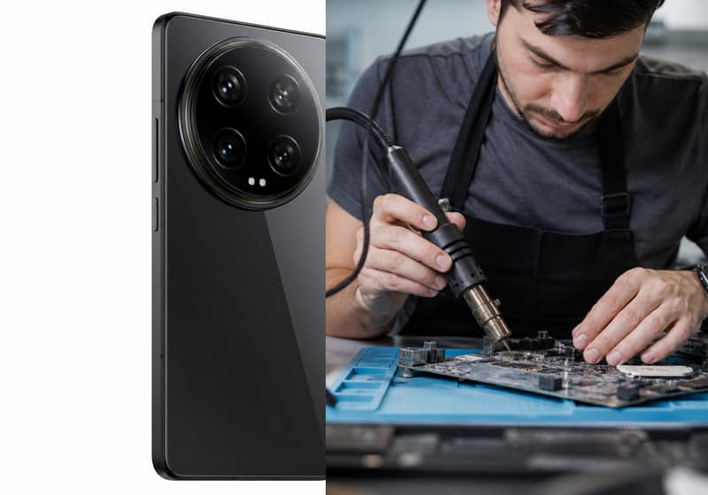 Xiaomi 14 ouvert pour diagnostic dans l’atelier iSmartFix à Lille